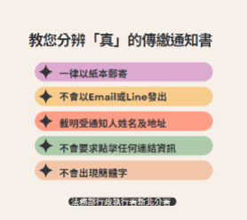 新北分署傳繳通知書辨識說明圖卡